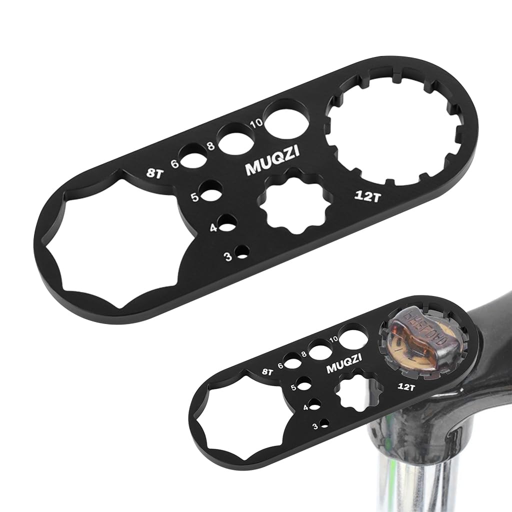Proberos Bicycle Fork Cap Wrench 3.93 inches Pocket Multi Wrench Tool Bike Front Fork Shoulder Caps Wrench, Multifunctional Aluminum Alloy Bike Maintenance Tool Spanner Proberos Bicycle Fork Cap Wrench 3.93 inches Pocket Multi Wrench Tool Bike Front Fork Shoulder Caps Wrench, Multifunctional Aluminum Alloy Bike Maintenance Tool Spanner